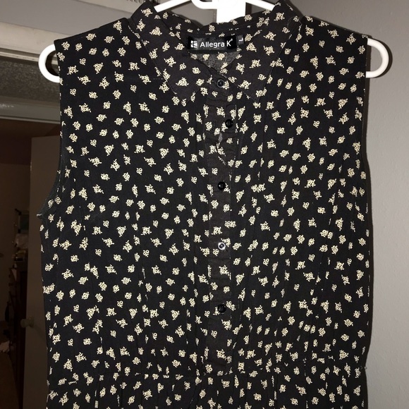 Navy Blue Floral Print Dress - Picture 2 of 2
